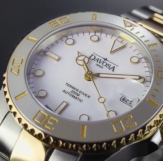 Ternos Medium Automatic Swiss-Made White Gold Diver Watch 16619720 OUTLET