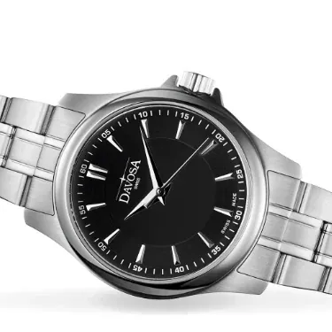 Classic Quartz Swiss-Made Black Executive Watch 16858755 OUTLET