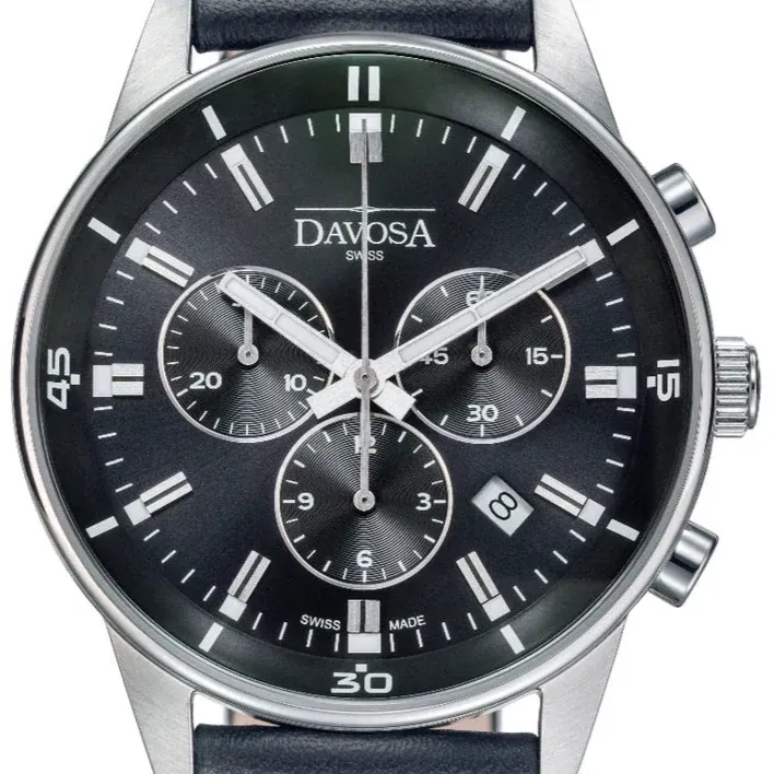 Vireo Quartz Chronograph Swiss-Made Black Pilot Watch 16249355