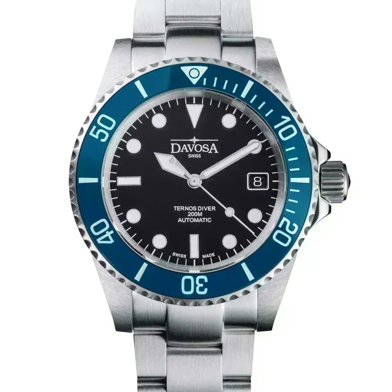 Ternos Diver Automatic 200m Swiss-Made Blue Unisex Diver Watch 161.550.40 No Loupe