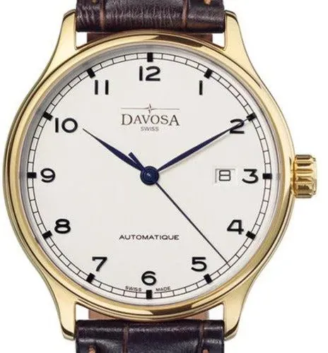 Classic Vegan Automatic Swiss-Made White Gold Executive Dress Watch 16