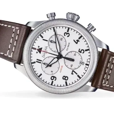 Aviator Fly Back Quartz Chronograph White Men's Pilot Watch 16249915