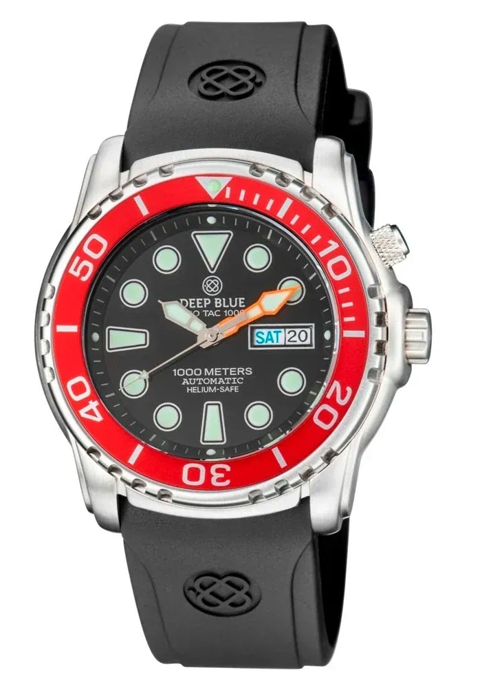 Pro Tac Diver 1000m Automatic Red Bezel Black Dial