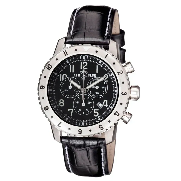 Pilots Pro Chronograph SS Bezel Black Dial