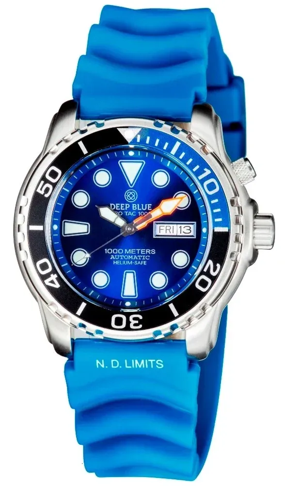 Pro Tac 1000m Automatic Diver 1/4 Blue Bezel - Blue Dial