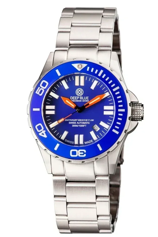 Daynight Rescue T-100 Auto Tritium- Blue Bezel /Blue Dial Blue Tubes