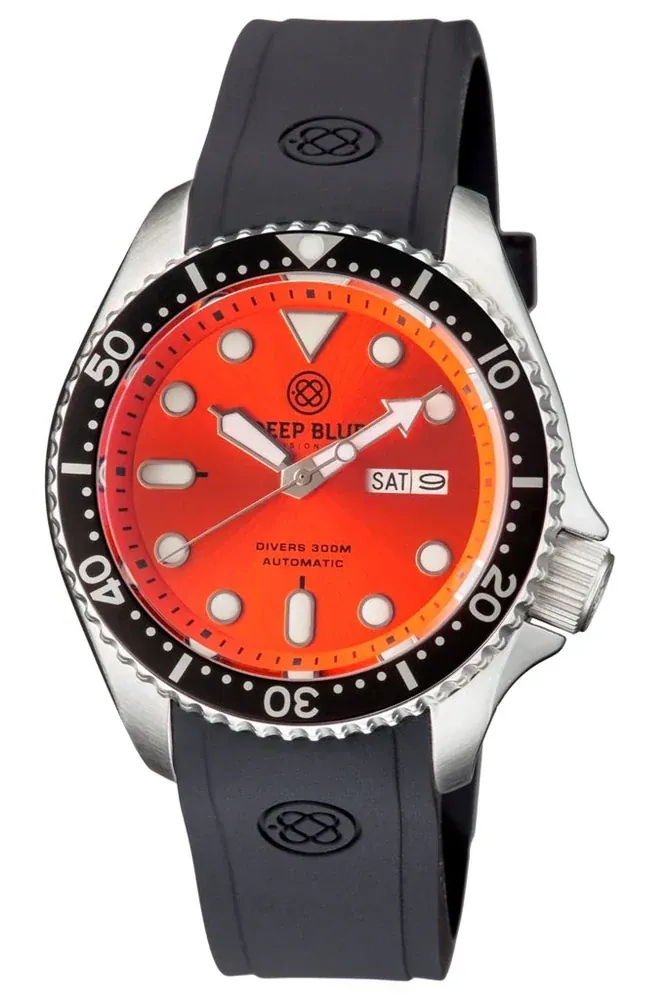 Military Diver 40mm Black Bezel - Orange Sunray Dial - Automatic Diver