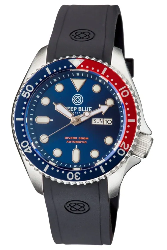 Military Diver 40mm Blue/red Bezel - Blue Dial - Automatic Diver