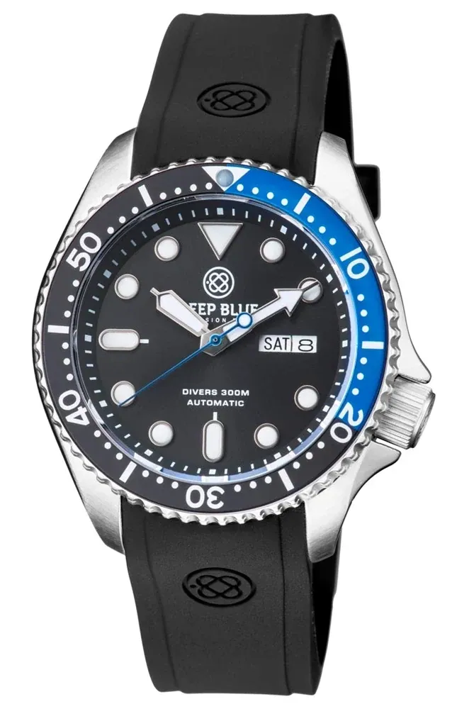 Military Diver 40mm Black/blue Bezel - Black Dial - Automatic Diver