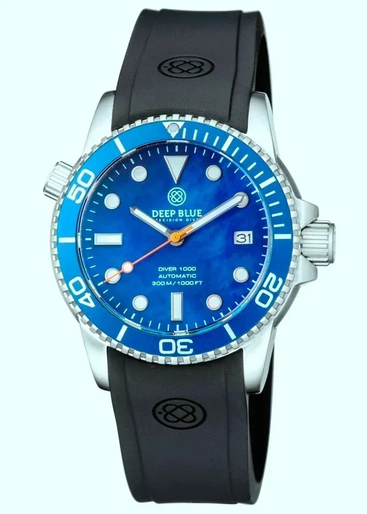 Diver 1000 Automatic Diver Blue Bezel Blue Mother Of Pearl Dial