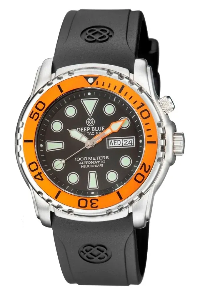 Pro Tac Diver 1000m Automatic Orange Bezel Black Dial