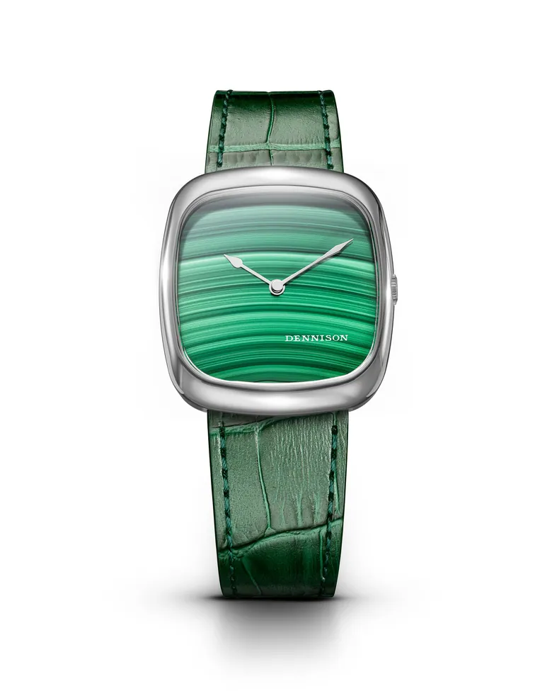 Natural Malachite Stone In Steel