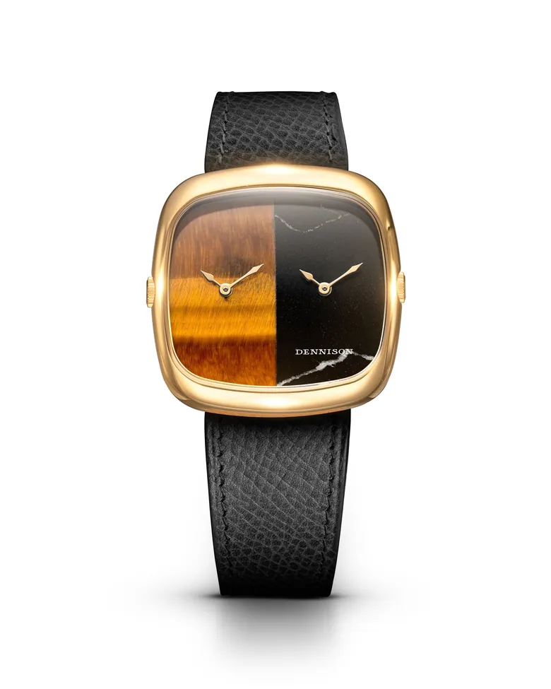 Tiger Eye &amp; Marble In Gold
