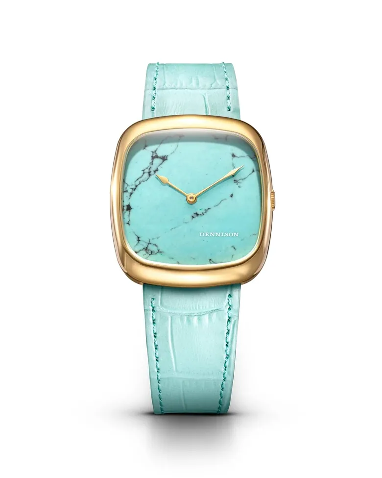 ALD Natural Turquoise Stone In Gold