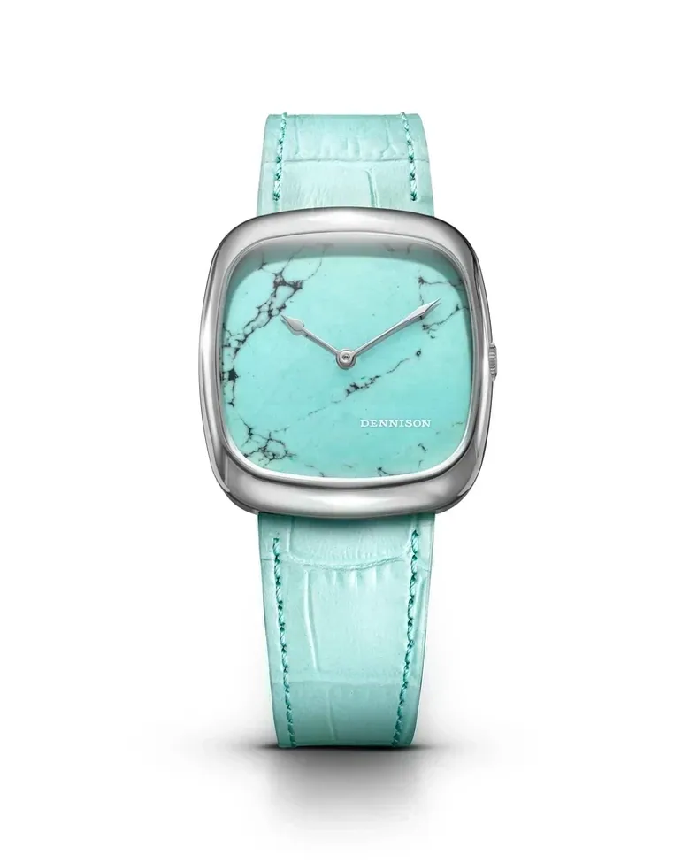 Natural Turquoise Stone In Steel