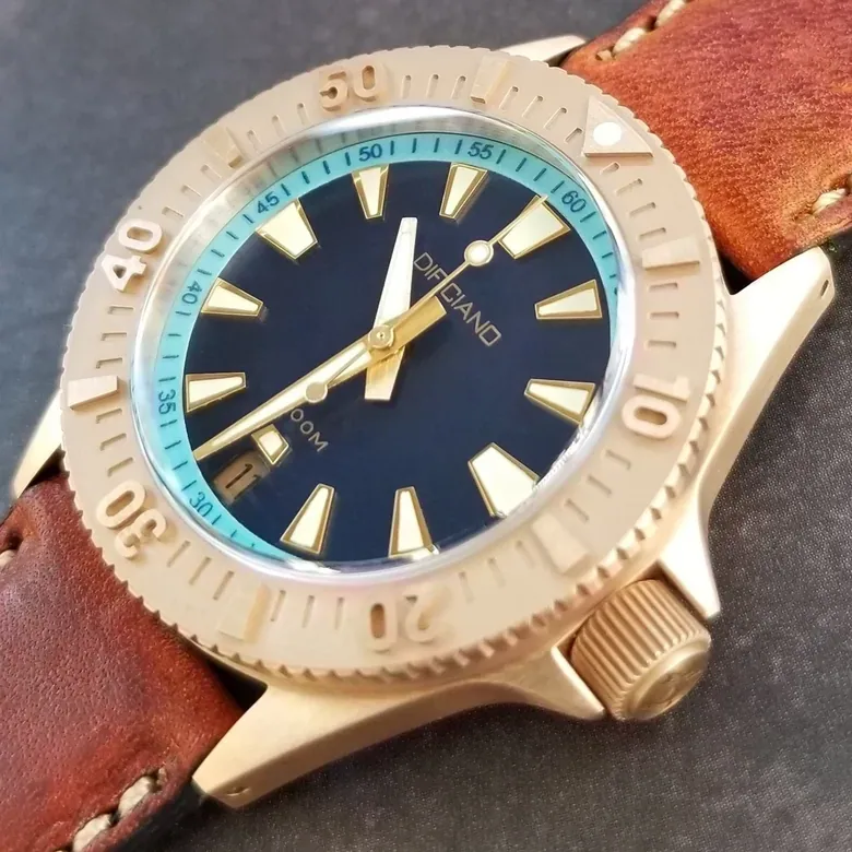 Barracuda Brushed Blue Lumed Chapter Ring