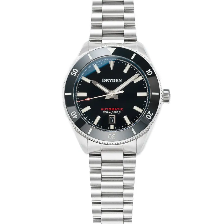 Dryden Pathfinder 41mm 200M Automatic Dive Watch - Classic Black