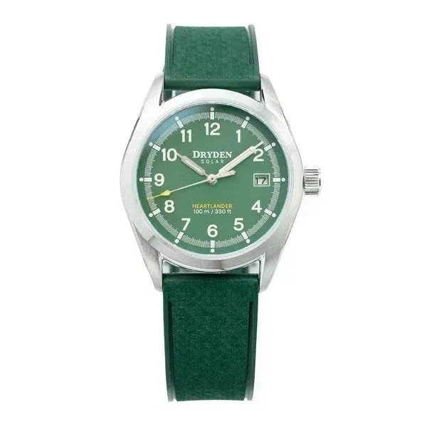 Dryden Heartlander Solar 38mm Field Watch - Forest Green