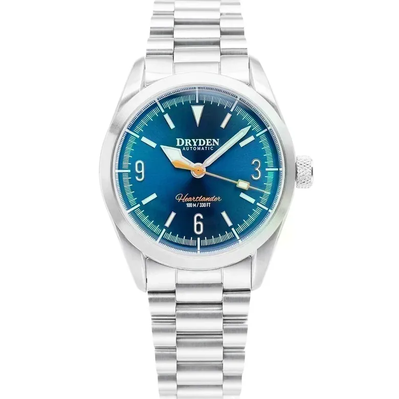 Dryden Heartlander 38mm Automatic Field Watch - Blue Sunburst