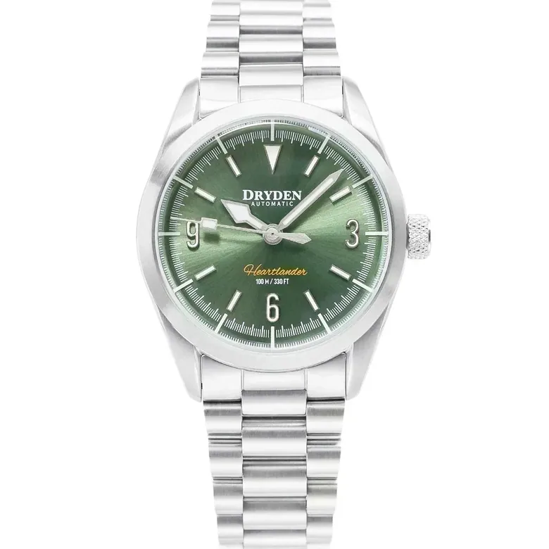 Dryden Heartlander 38mm Automatic Field Watch - Prairie Green