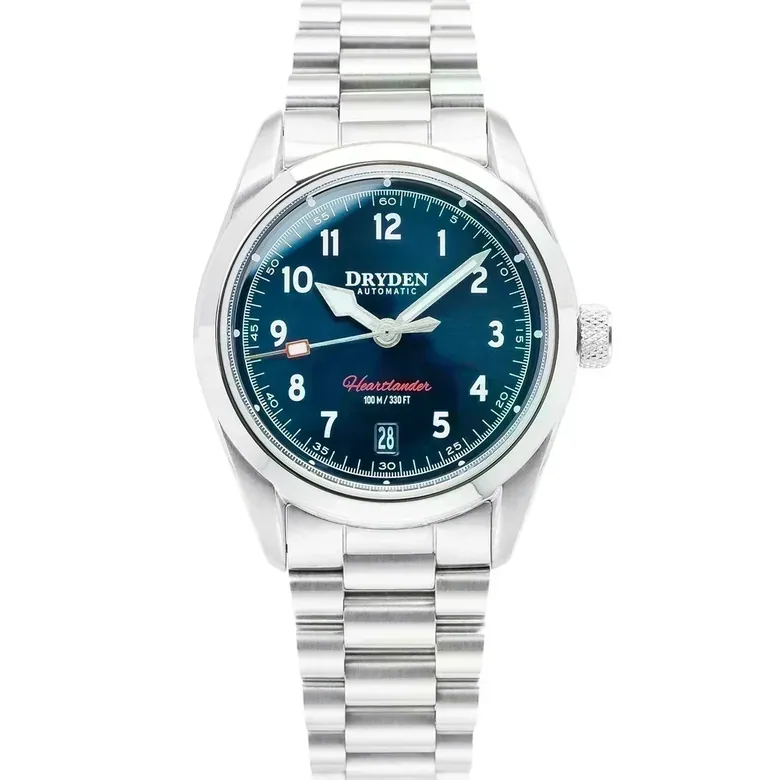 Dryden Heartlander 38mm Automatic Field Watch - Blue & Crimson