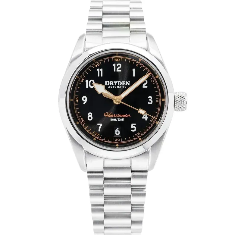 Dryden Heartlander 38mm Automatic Field Watch - Black & Gold