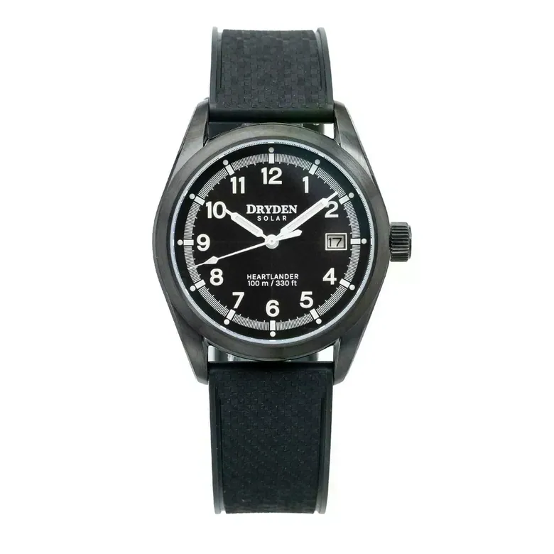 Dryden Heartlander Solar 38mm Field Watch - Nightfall Black