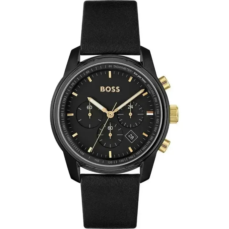 Hugo Boss Trace Chronograph Men's Watch HB1514003 - 44mm Black Dial