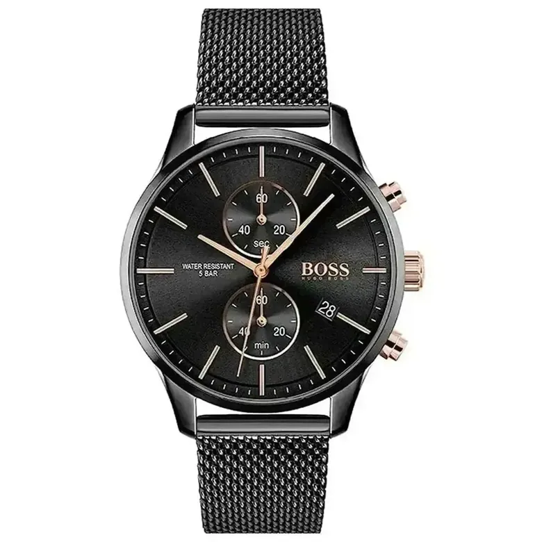 Hugo Boss Jet 1513769 Men's Chronograph Watch Black Mesh