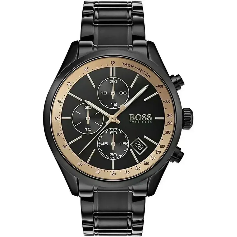 Hugo Boss Grand Prix Chronograph 1513578 Men's Black Ion-Plated Watch