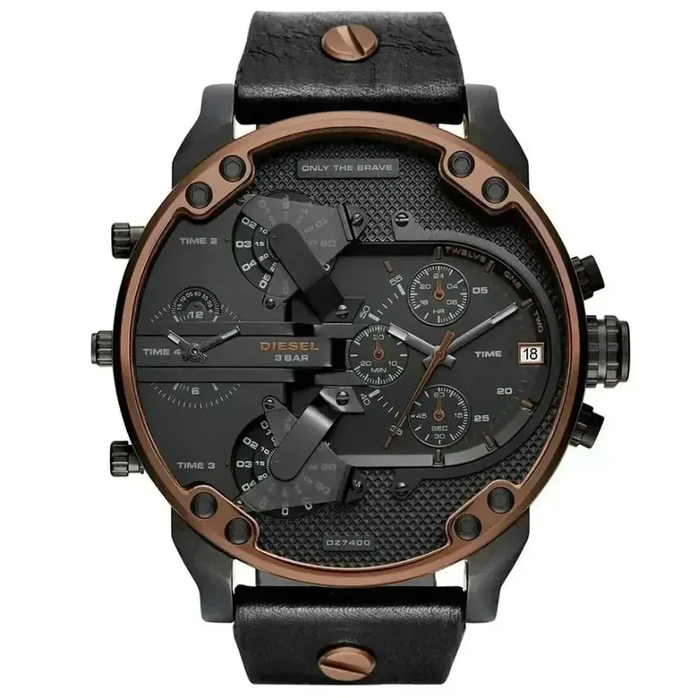 Diesel Mr. Daddy 2.0 DZ7400 Men's Chronograph Black Leather Watch