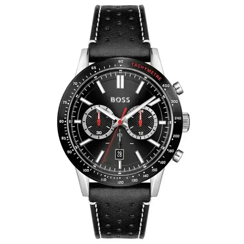 Hugo Boss Allure Chronograph 44mm Men's Watch 1513920 - Black Dial Silver Case