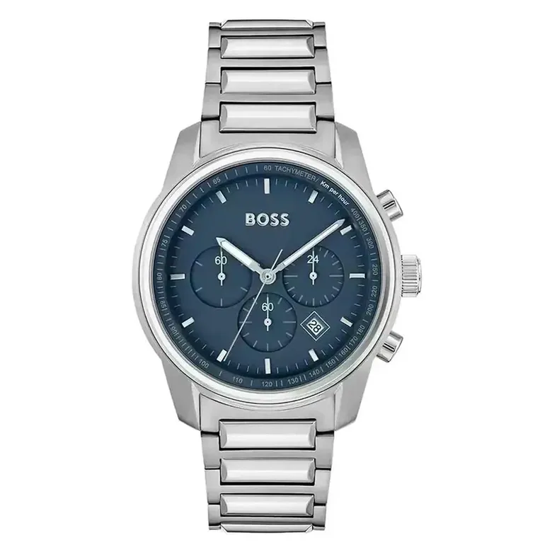 Hugo Boss Trace Chronograph Blue Dial Stainless Steel Men's Watch