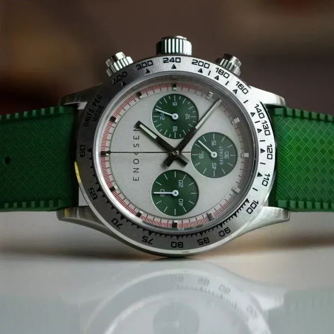 Enoksen KRONO E08/A - Cool Grey/Green Steel - 39MM