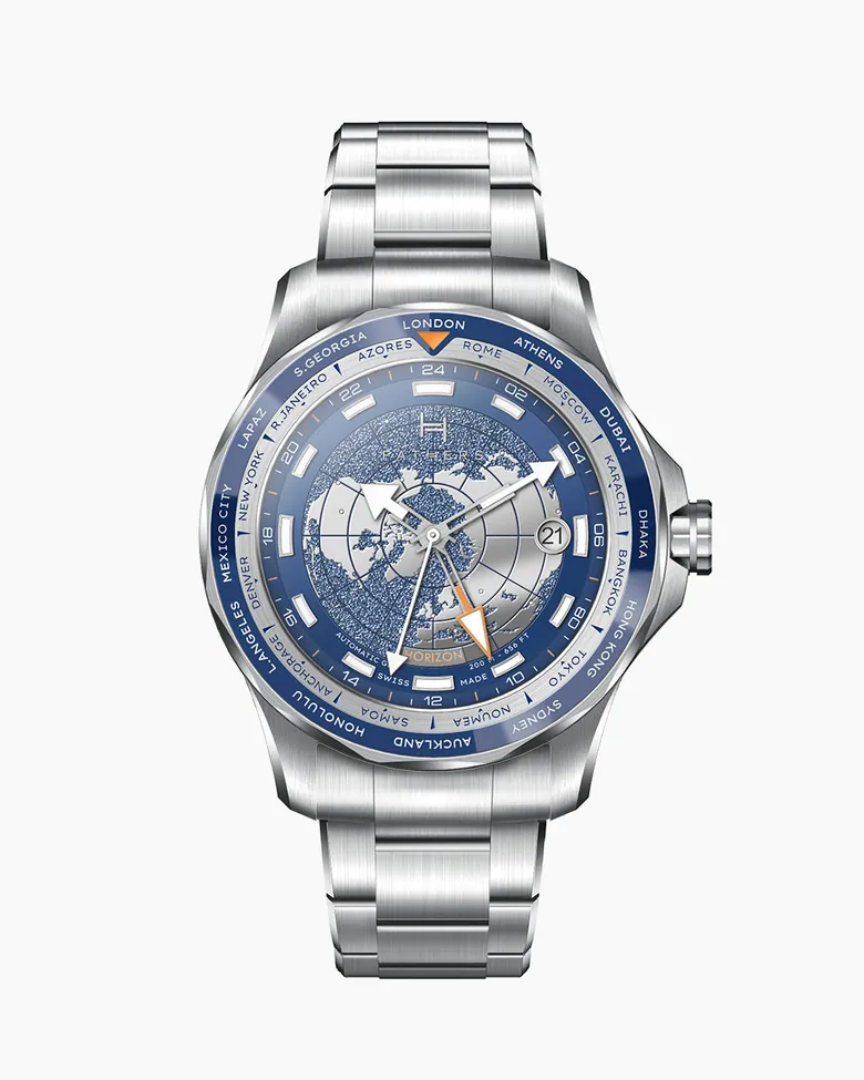 Fathers Globetrotter Blue – Orologio GMT Automatico Swiss Made – Blu 40 mm