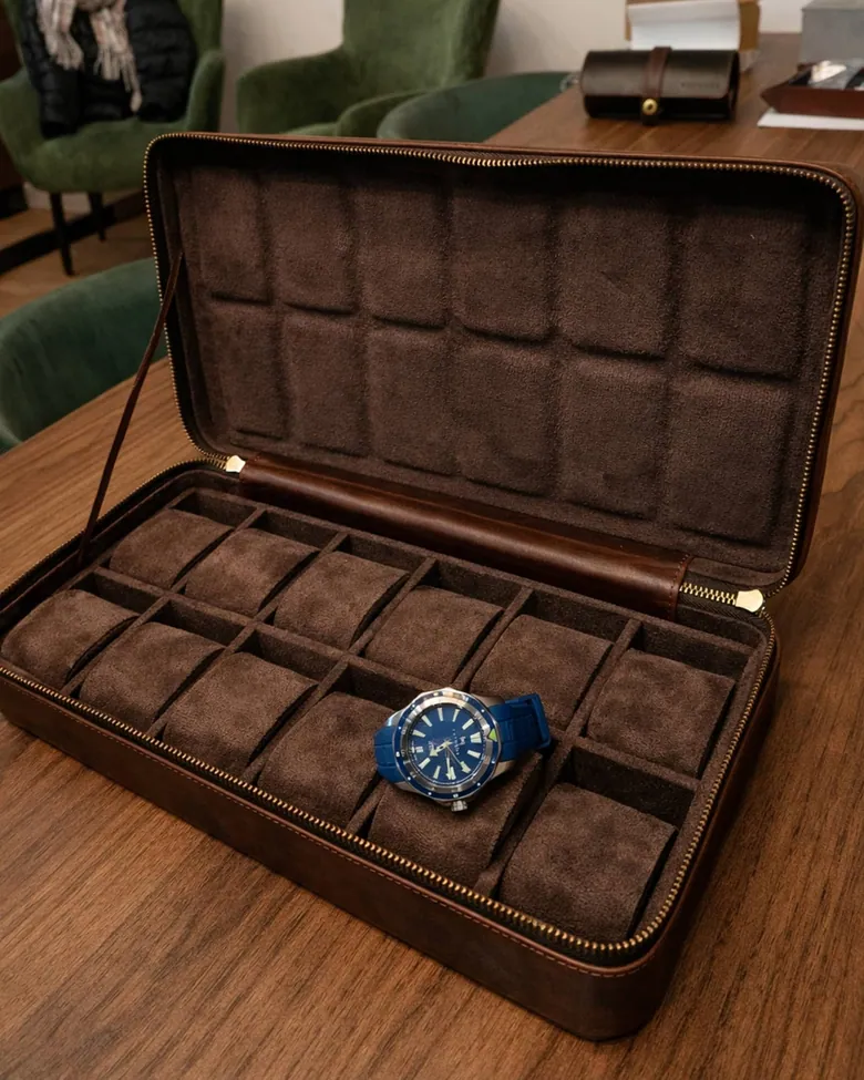 Porta collezioni per 12 orologio in pelle – Fathers #8