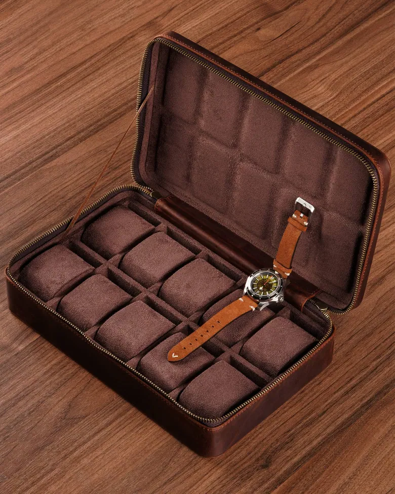 Porta collezioni per 10 orologio in pelle – Fathers #7