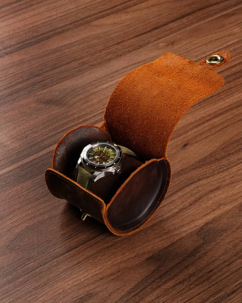 Custodia porta orologio singolo in pelle – Fathers #3