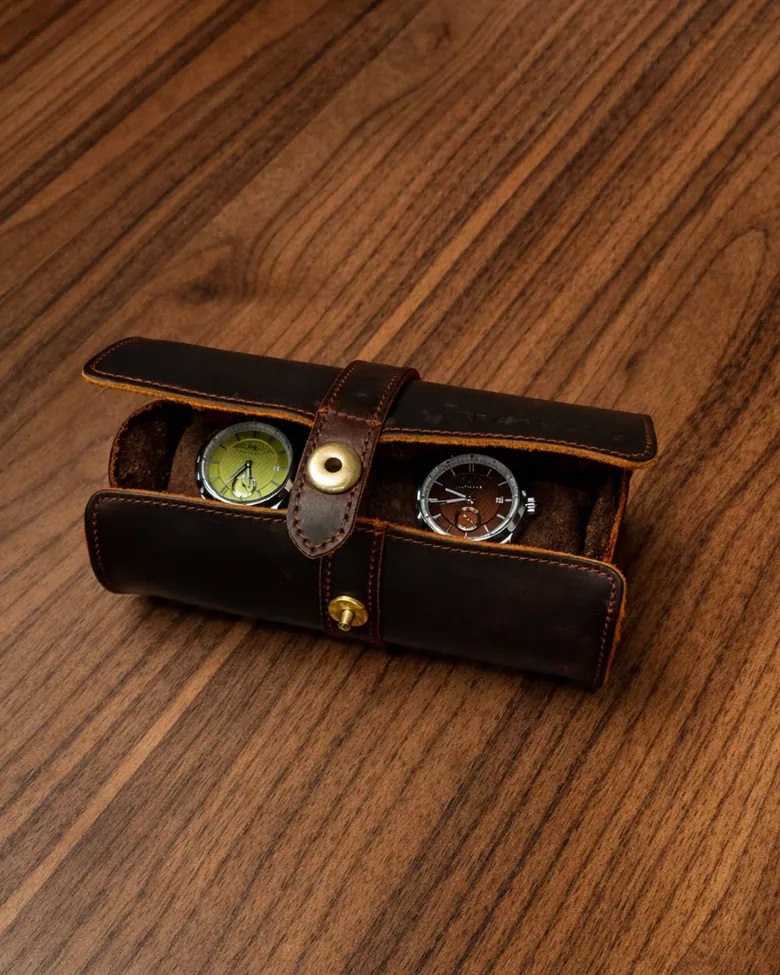 Porta collezioni per 3 orologio in pelle – Fathers #10