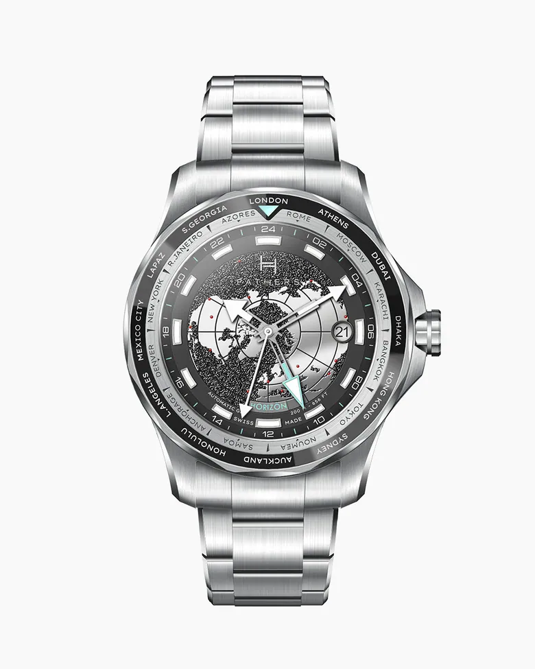 Fathers Globetrotter Black – Orologio GMT Automatico Swiss Made – Nero 40 mm