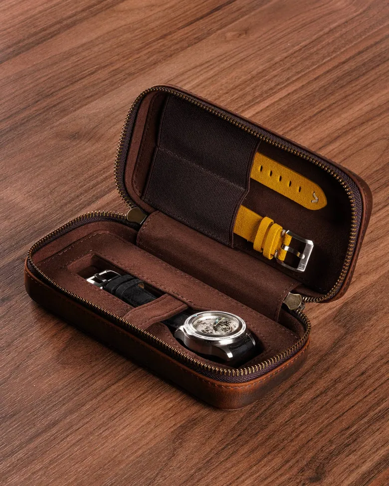 Custodia porta orologio singolo in pelle – Fathers #1