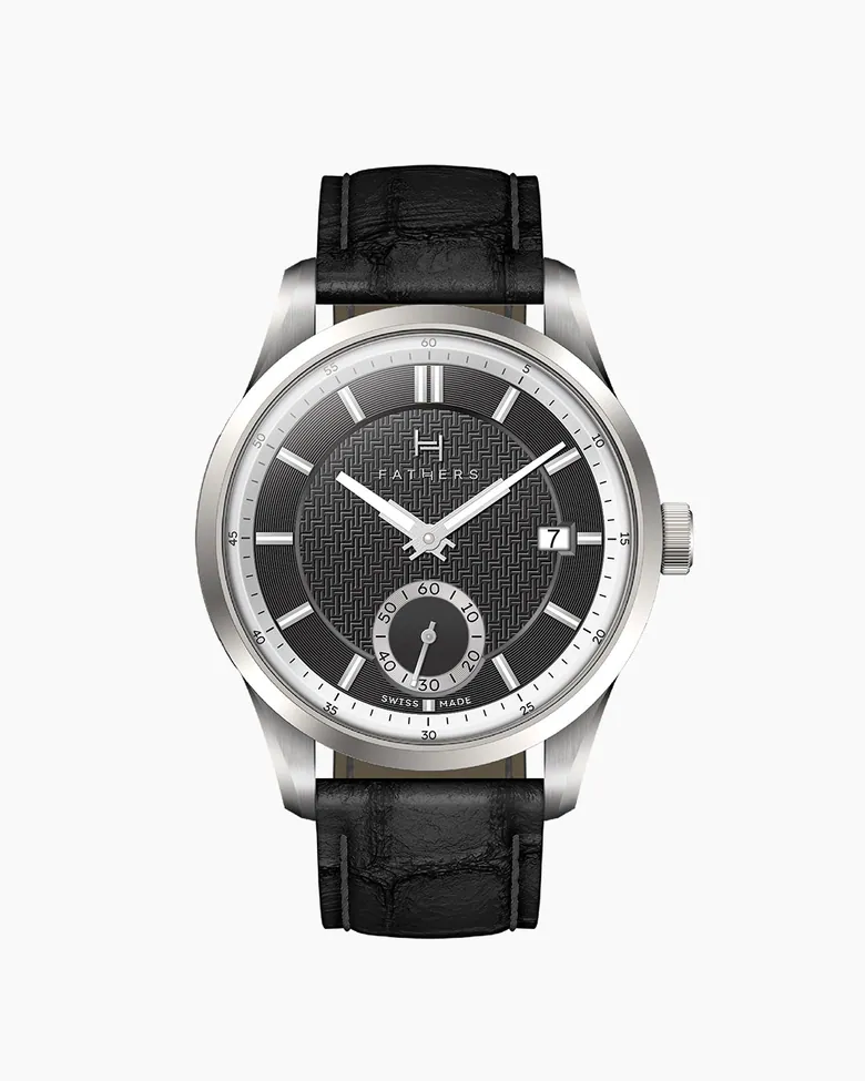 Fathers Custos - Orologio Small Seconds Automatico Swiss Made - Nero 38mm