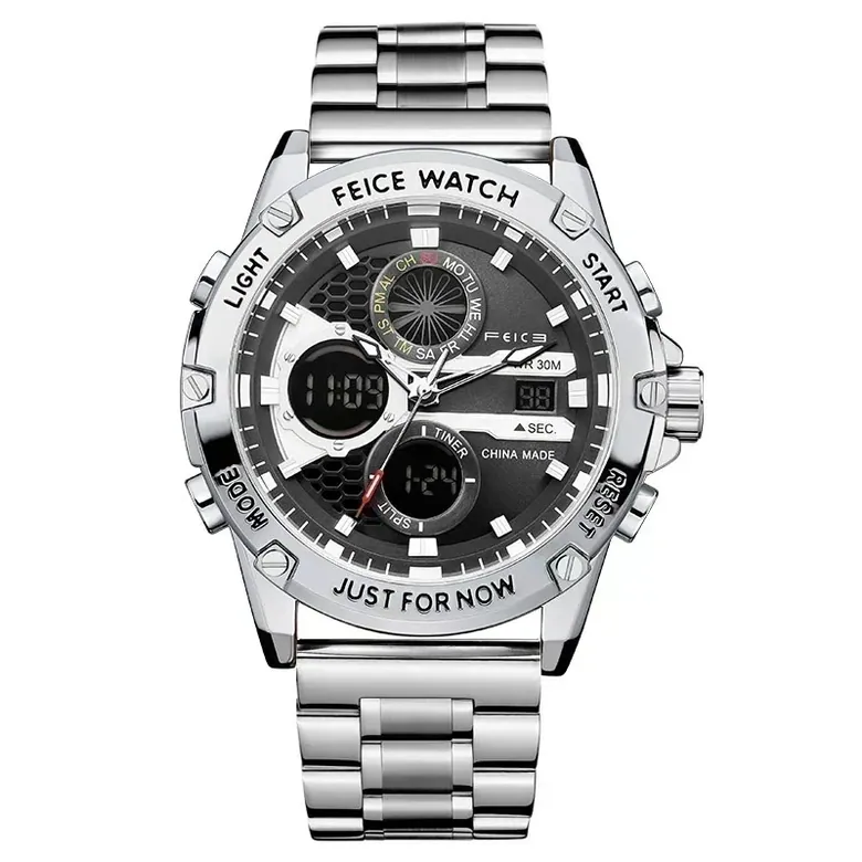 Feice Gold Accented Dual Display Watches - FK036