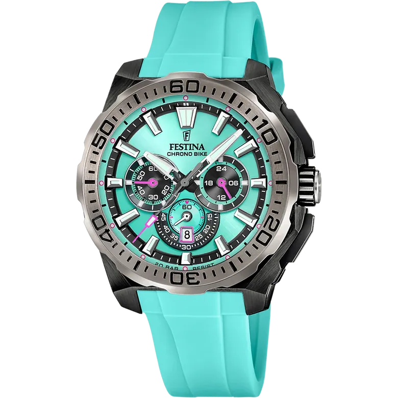 Festina Chrono Bike Rubber Chronograph Mens Watch I Model F20726-2 Quartz Movement
