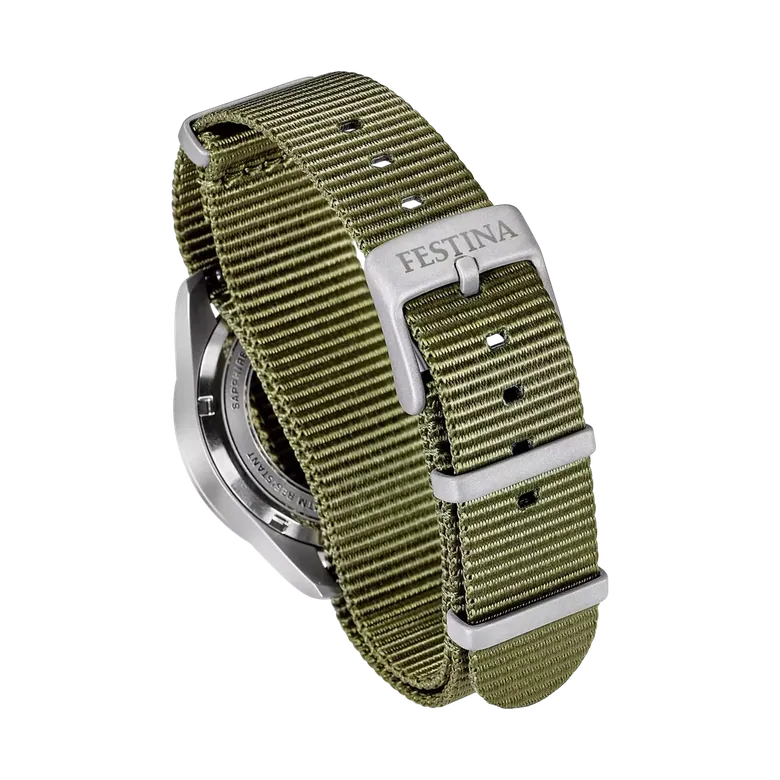 Festina Swiss Made Nylon Analog Mens Watch I Model F20082-1 Quartz Movement