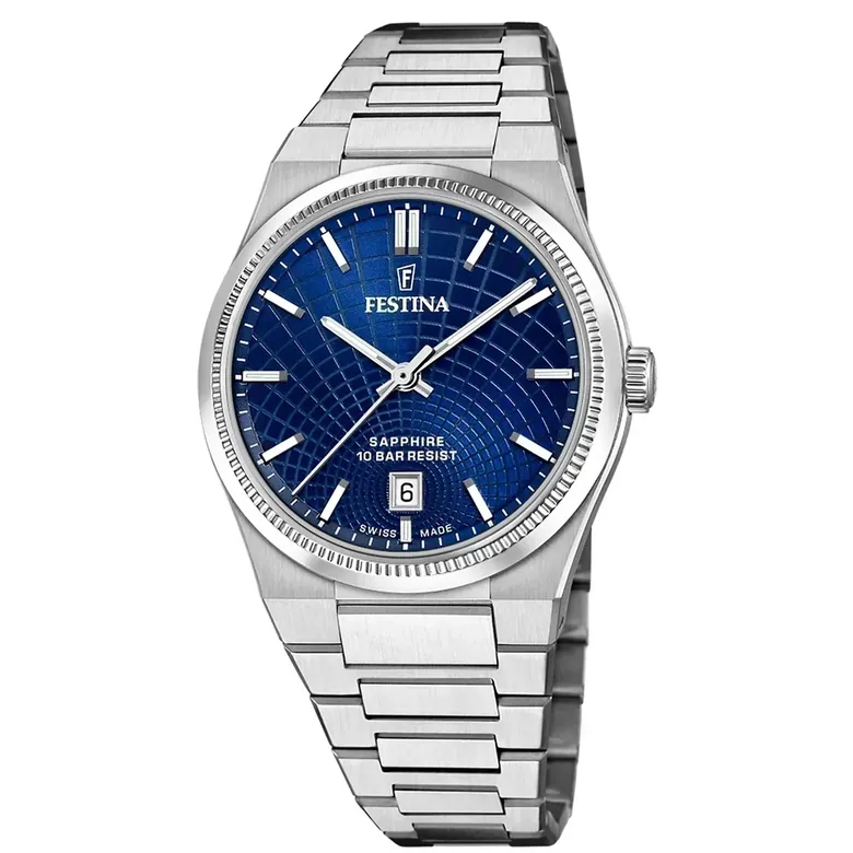 Festina Swiss Made Rive Stainless Steel Analog Mens Watch I Model F20051/4 Quartz Movement