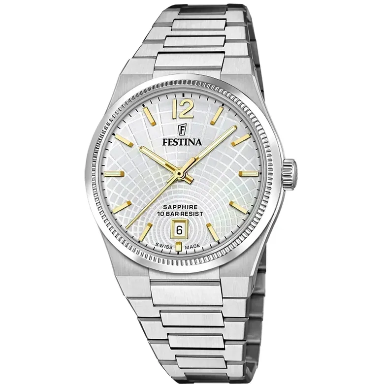 Festina Swiss Made Rive Stainless Steel Analog Ladies Watch I Model F20052/2 Quartz Movement