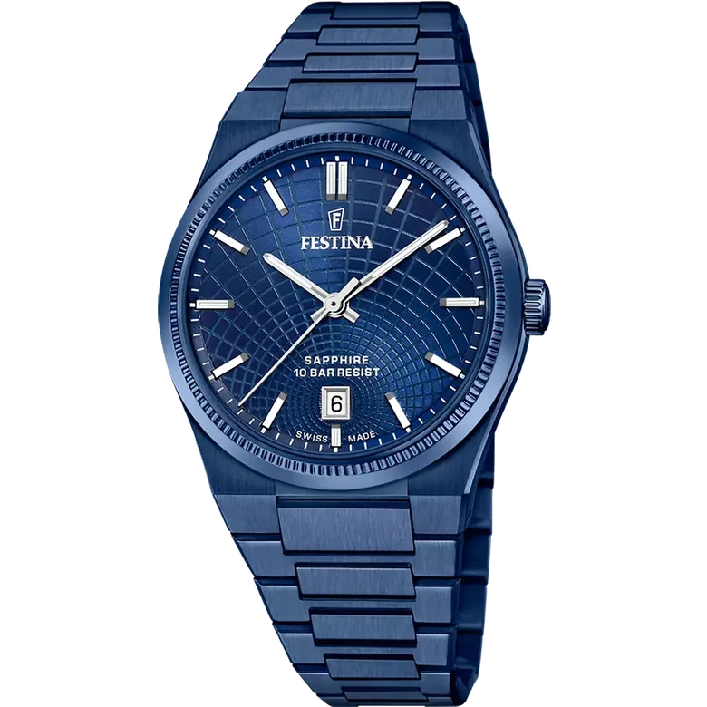 Festina Swiss Made Rive Stainless Steel Analog Mens Watch I Model F20078/1 Quartz Movement