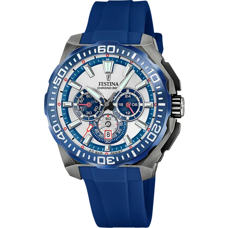Festina Chrono Bike Rubber Chronograph Mens Watch I Model F20725-4 Quartz Movement