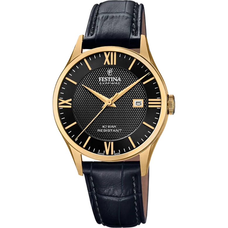 Festina Swiss Made Leather Analog Mens Watch I Model F20010/4 Quartz Movement